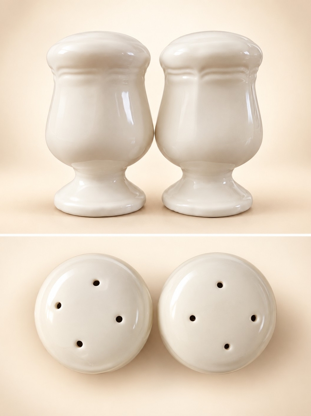 Mikasa French Countryside Salt & Pepper Shakers White Ceramic